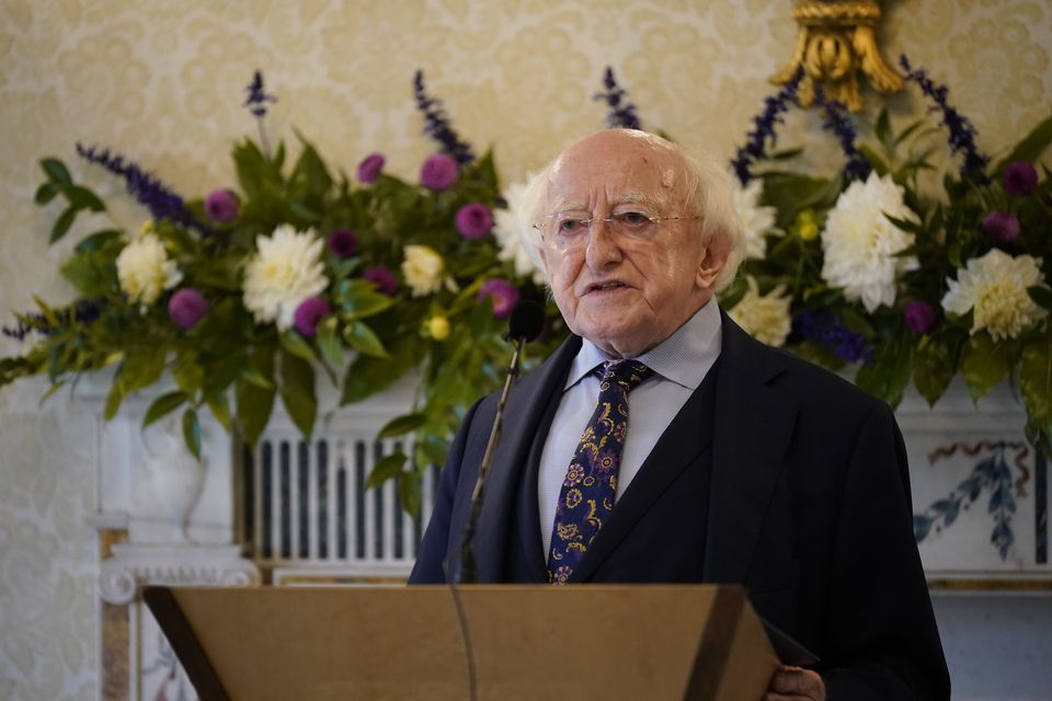 Michael D Higgins speaks at a reception in Dublin to honour the memory of the 48 people who died in the Dublin nightclub disaster in 1981 (Niall Carson/PA)