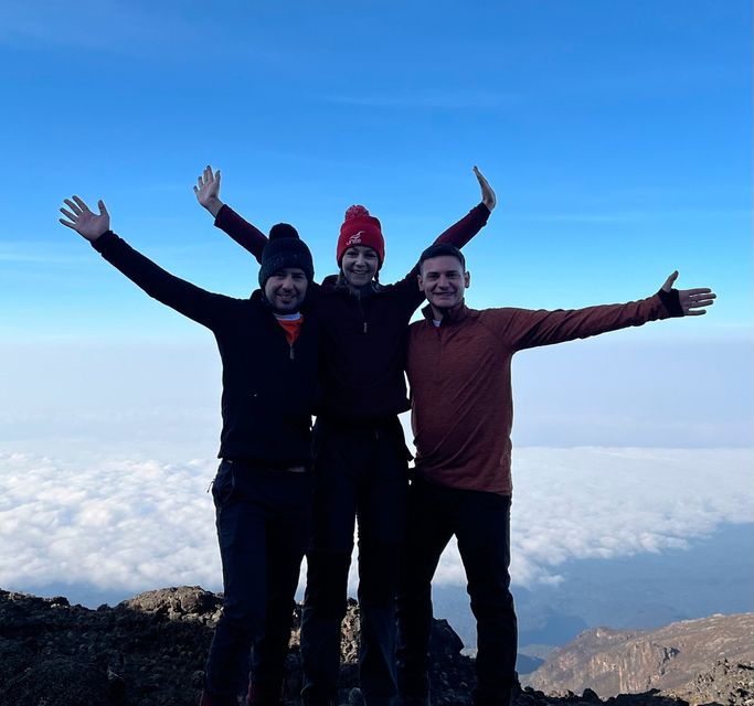 Scott and his friends at Kilimanjaro's peak