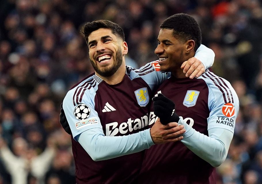 Marcus Rashford helped Aston Villa reach the Champions League quarter-finals on Wednesday (Jacob King/PA)