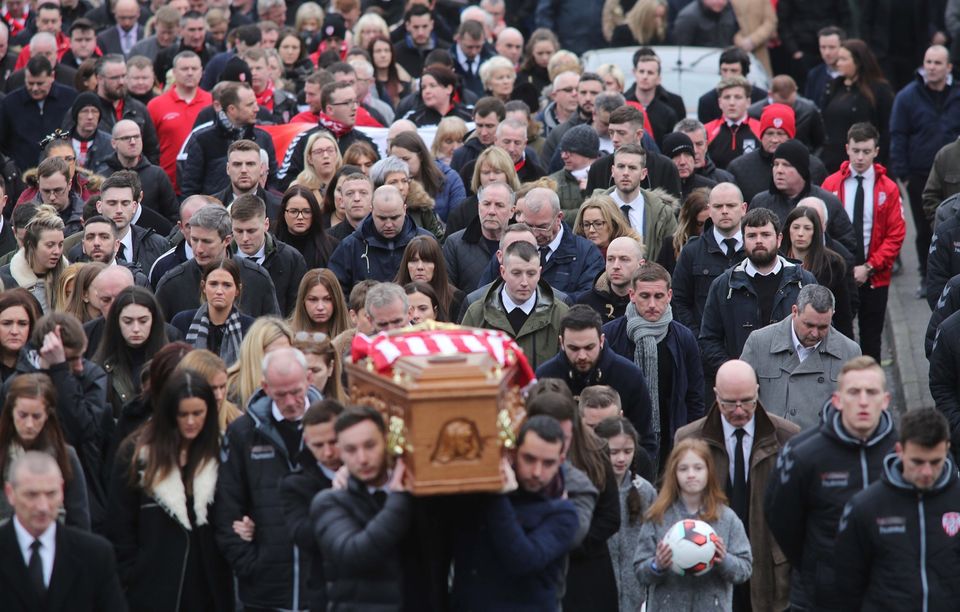 Press Eye Ltd - Northern Ireland - The funeral of Derry City Football Club captain Ryan McBride
Photo Lorcan Doherty / Presseye.com