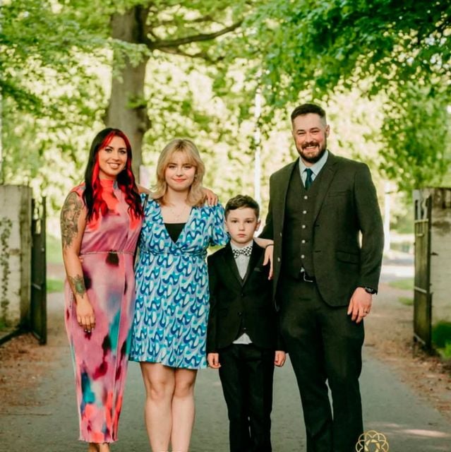 Dale with his son wife Erin (37), son Leo (7), and his stepdaughter Bethany (17)