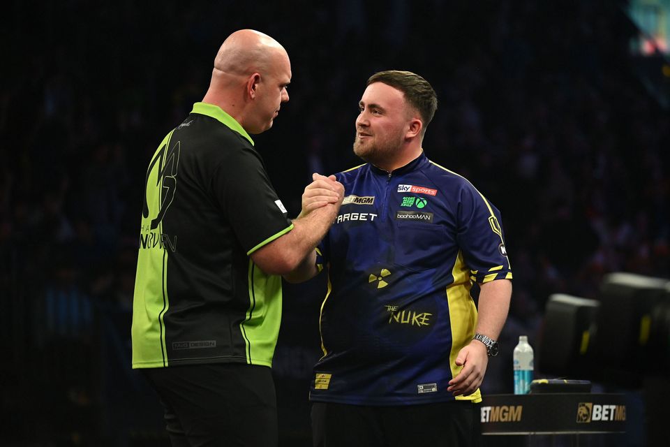 Michael Van Gerwen and Luke Littler (Pic: Michael Cooper)