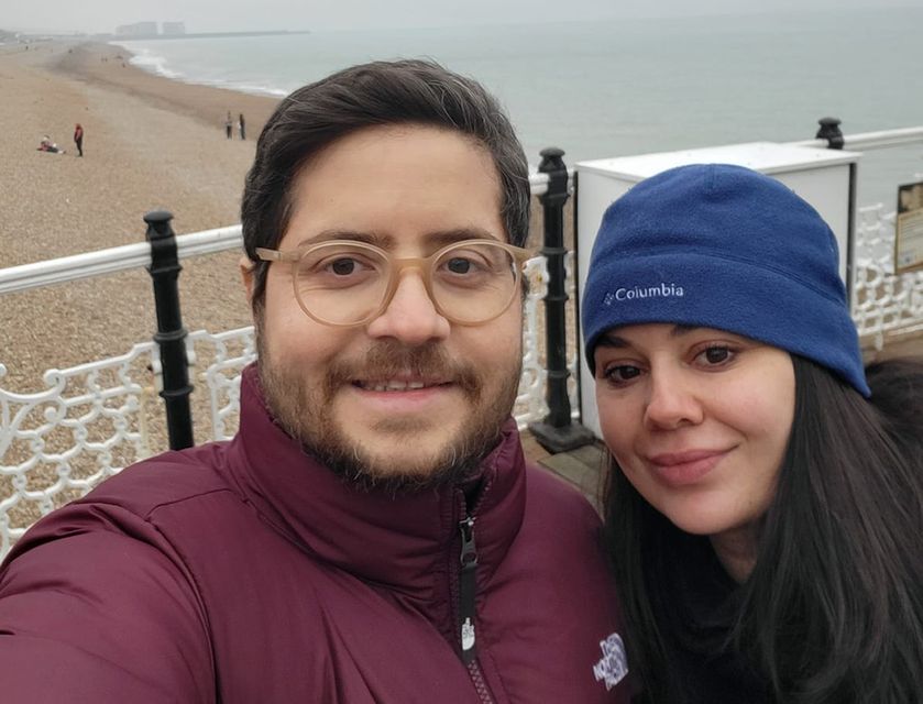 Mehmet Tunc Onur Sanli, pictured with his wife, said having a sickle cell crisis is the worst pain he had ever felt in his life (Mehmet Tunc Onur Sanli/PA)