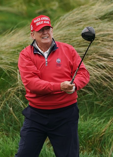 Donald Trump playing a round at Trump International Golf Links and Hotel in Doonbeg, Co Clare, in 2023 (Brian Lawless/PA)