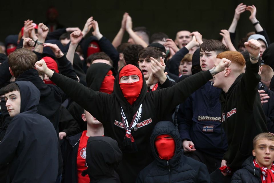 2024 Sports Direct FAI Cup Final, Aviva Stadium, Dublin 10/11/2024
Drogheda V Derry City
Derry fans before the game
Mandatory Credit ©INPHO/Lorcan Doherty