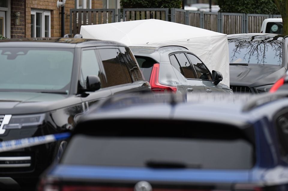 A neighbour said they heard five gun shots in quick succession on Saturday night (Aaron Chown/PA)