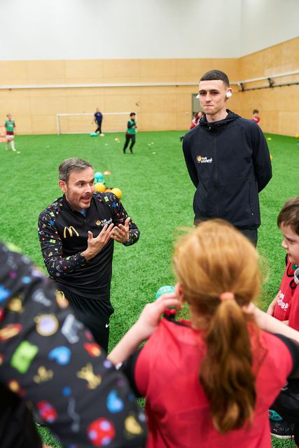 Foden wore cotton wool in his ears to experience what it was like for youngsters with hearing impairments to play football (McDonald’s handout photo)