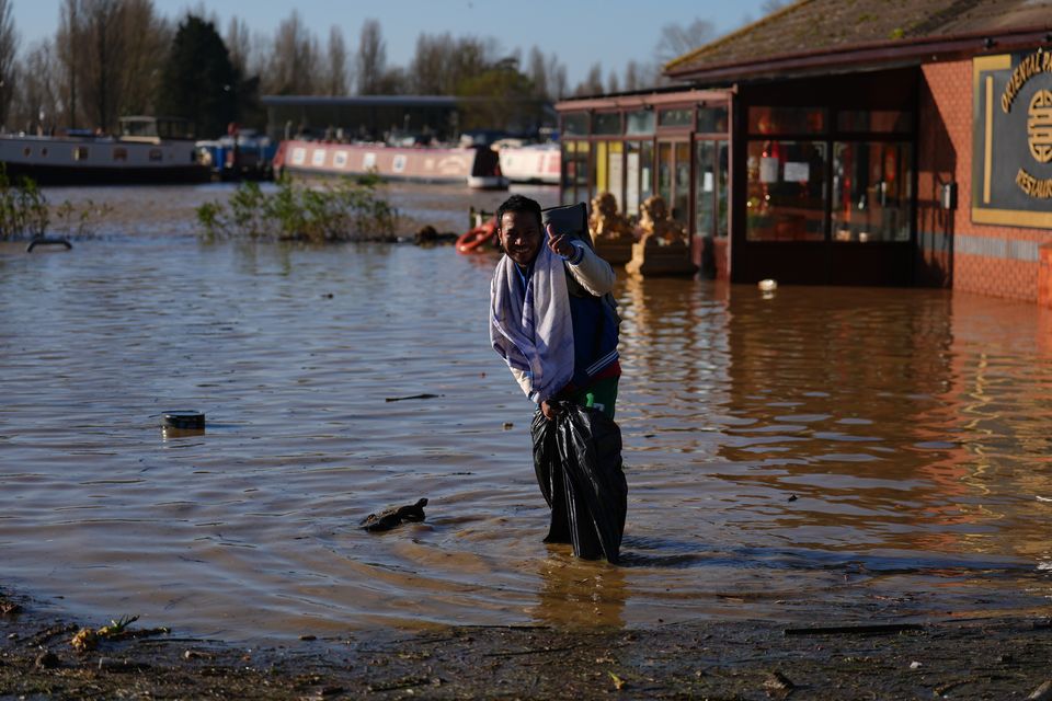 Volunteers from the Red Cross and Re:Act have supported people at the Billing Aquadrome leisure park, providing them with hot food and drink (Jordan Pettitt/PA)