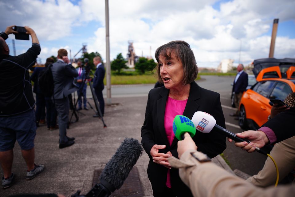 Shadow Welsh secretary Jo Stevens urged Tata Steel to adopt a union plan for one furnace to be left on while a transition to green production takes place (Ben Birchall/PA)