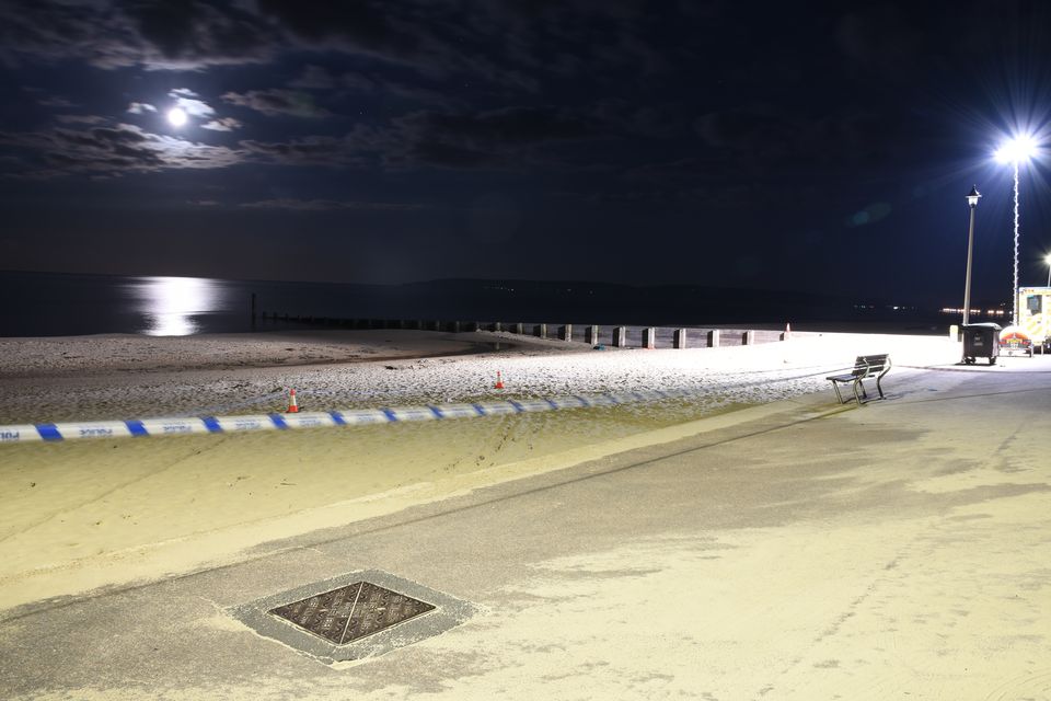 The scene at Bournemouth beach where Amie Gray was killed and Leanne Miles was seriously injured (Dorset Police/PA)