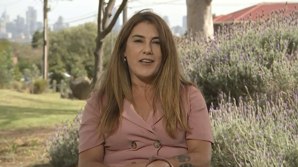 Australian Indigenous Senator Lidia Thorpe speaks in a television interview with the Australian Broadcasting Corporation (Australian Broadcasting Corporation via AP)