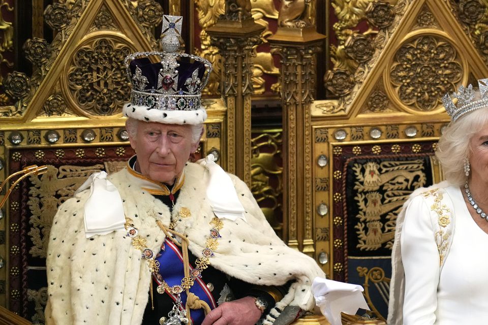 The King and Queen during the State Opening of Parliament on Camilla’s birthday (Kirsty Wigglesworth/PA)