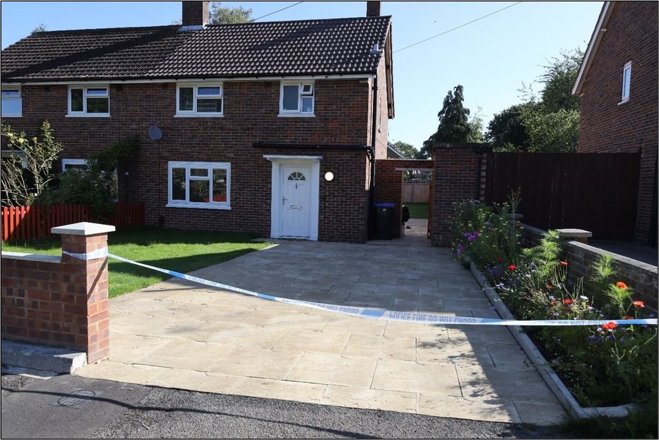 The Sharif family home on Hammond Road in Woking, Surrey, where the body of 10-year-old Sara Sharif was found (Surrey Police/PA)