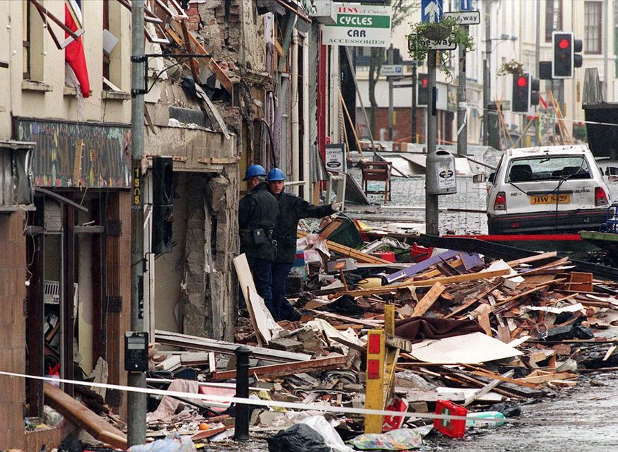 The aftermath of the Omagh bomb