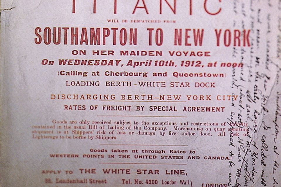 A ticket for the maiden voyage of Titanic.