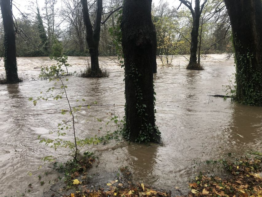 The River Taff flooding in Pontypridd, Wales (Ceri Davies/PA)