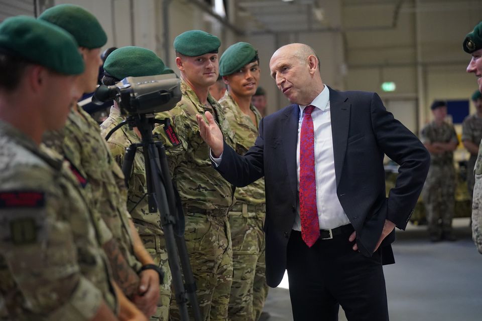 Defence Secretary John Healey visits Joint Forces service personnel at Bloodhound Camp, Episkopi, Limassol, during a visit to Cyprus (Yui Mok/PA)