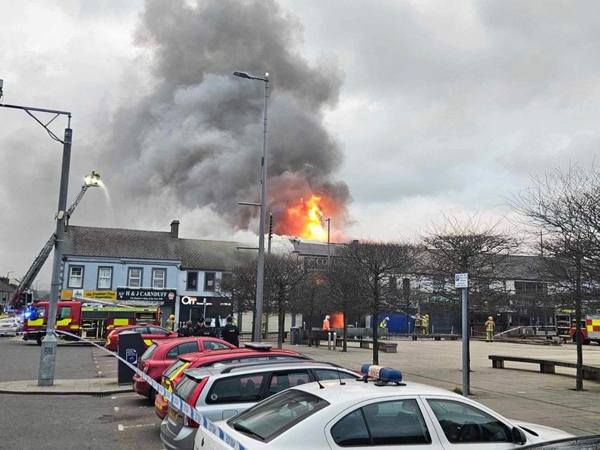 The fire at a shop at Conway Square, Newtownards