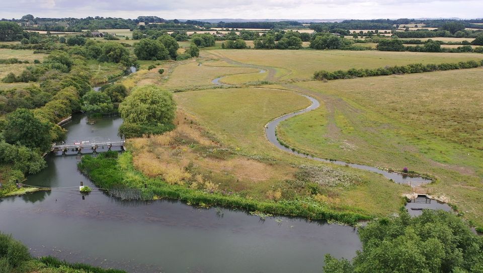 Floodplain restoration project at Duxford Old River site in Oxfordshire (BBOWT/PA)