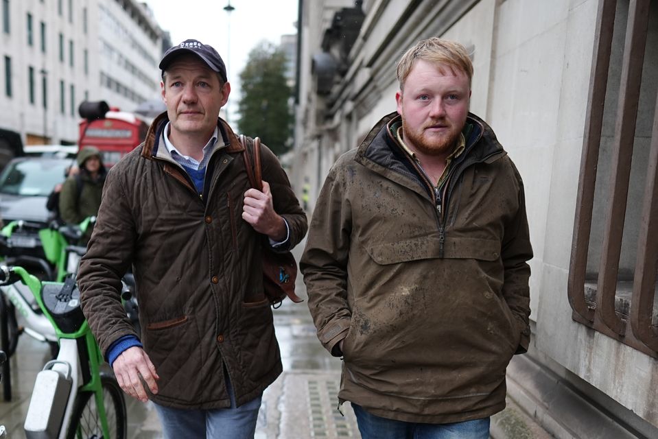 Charlie Ireland and Kaleb Cooper said changes to agricultural inheritance tax will discourage investment in farming (Aaron Chown/PA)