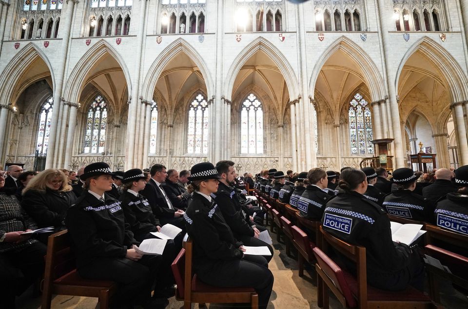 Police officers in York Minster (Danny Lawson/PA)