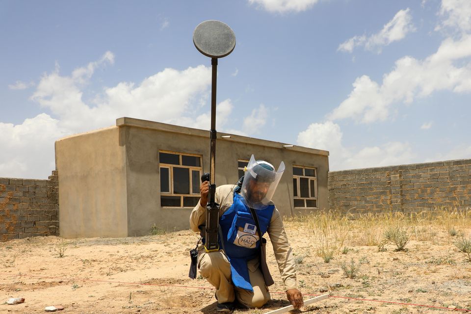 Bombs were often placed at roadsides (Halo Trust/PA)