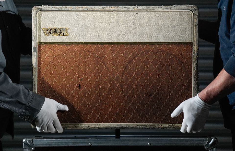 John Lennon’s 1962 Fawn JMI Vox AC15 Twin Amp is expected to sell for between £100,000 and £200,000 (Andrew Matthews/PA)