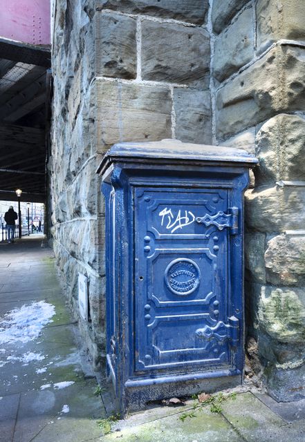 Electricity junction box on Fitzwilliam Street, Huddersfield (Historic England/PA)