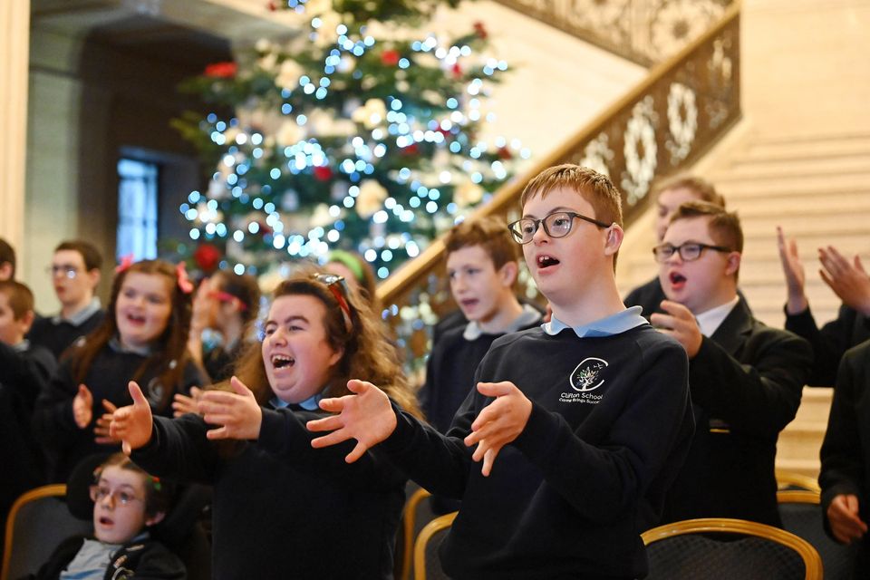 Children’s choir from Clifton School, Bangor who performed a medley of Christmas songs. Picture: Michael Cooper