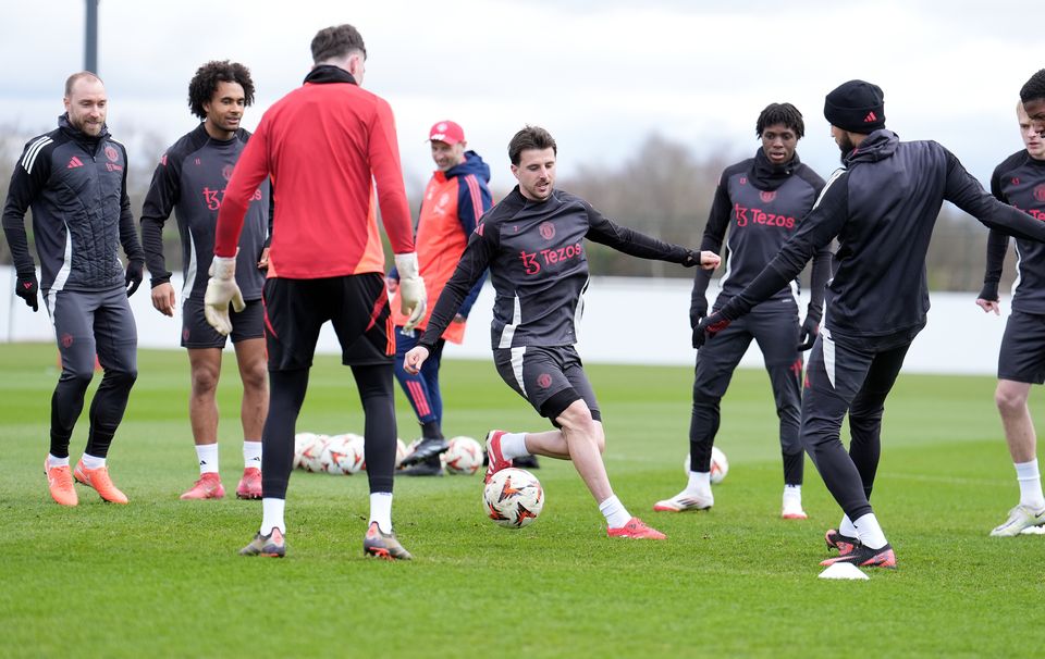 Mason Mount (centre) is closing in on a Manchester United return (Martin Rickett/PA)