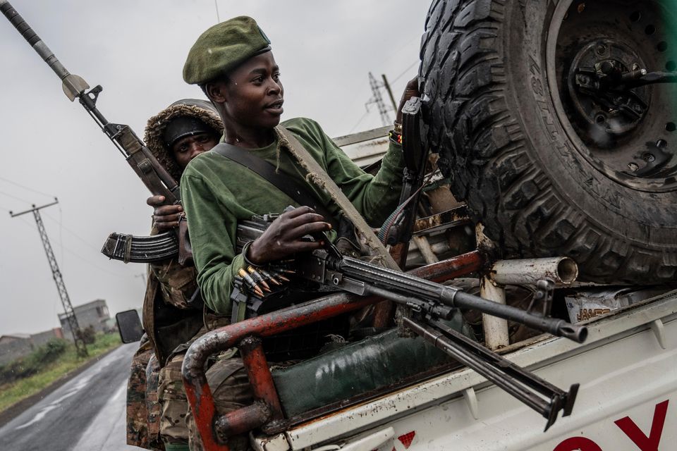 Congolese government troops deploy outside Goma, DR of Congo (Moses Sawasawa/AP)