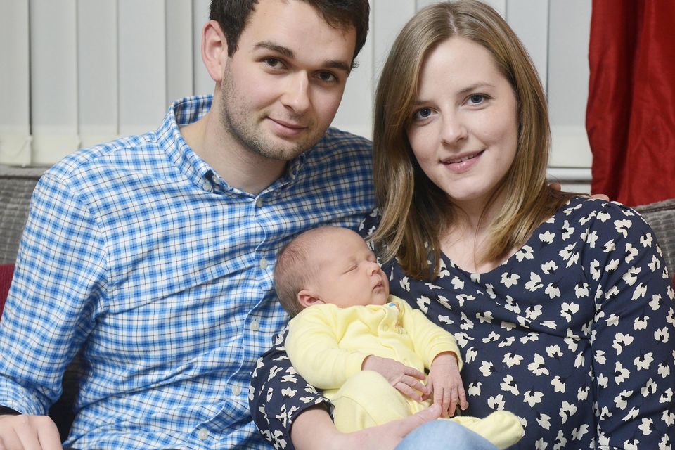 Daniel and Amy McArthur with their baby daughter Elia