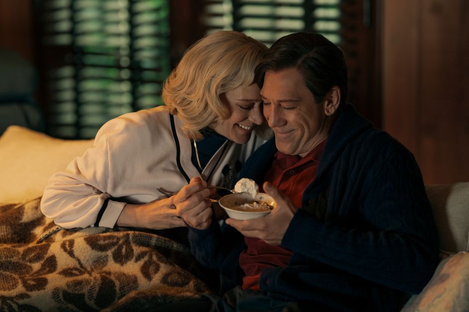 Chloe Sevigny as Kitty Menendez and Javier Bardem as Jose Menendez in Monsters: The Lyle And Erik Menendez Story (Netflix/PA)