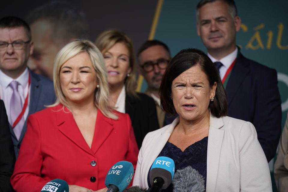 Sinn Fein’s President Mary Lou McDonald with First Minister of Northern Ireland Michelle O’Neill (Niall Carson/PA)