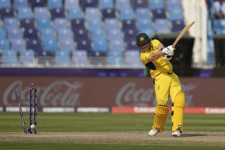 Australia captain Steve Smith made 73 before he was dismissed by this delivery from Mohammed Shami (Altaf Qadri/AP)