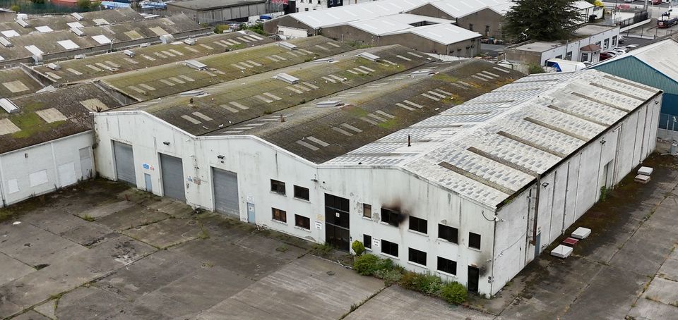 An aerial view of the former Crown Paints factory in Coolock (Niall Carson/PA)