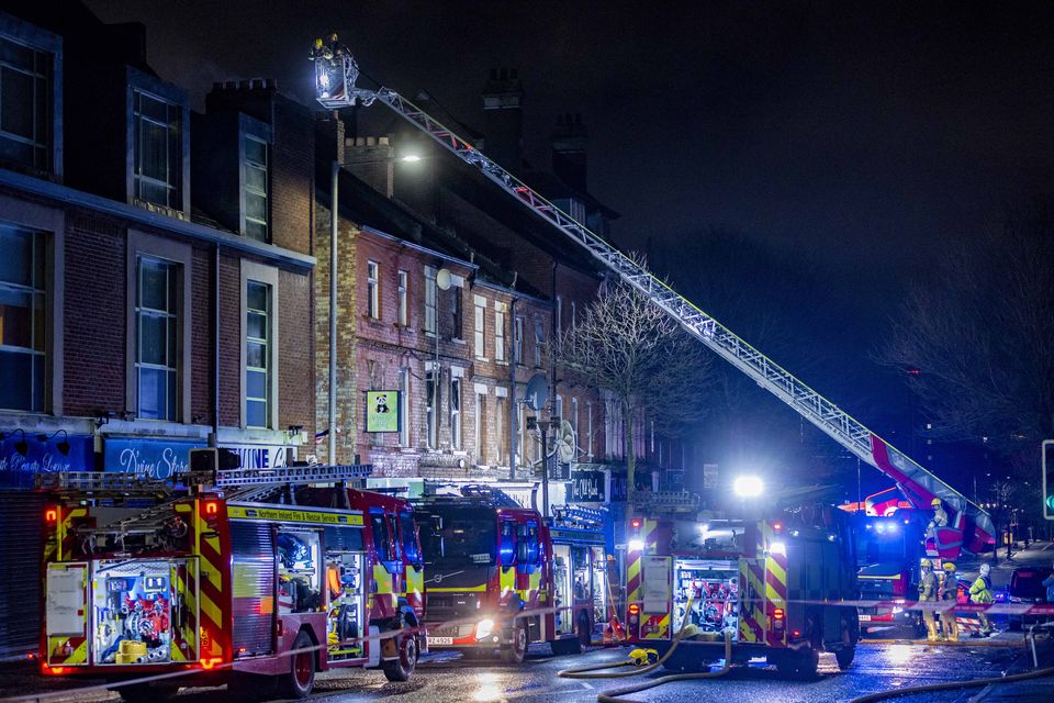 Firefighters battle a fire on the Crumlin Road in Belfast on December 24th 2024 (Photo by Kevin Scott)
