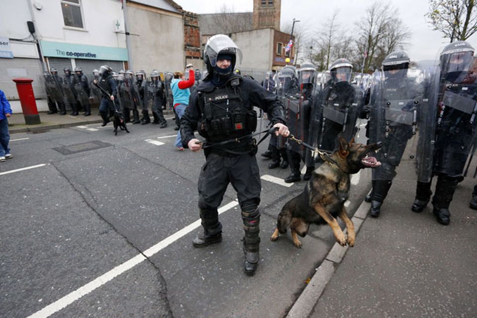 PSNI officers on the Lower Newtownards