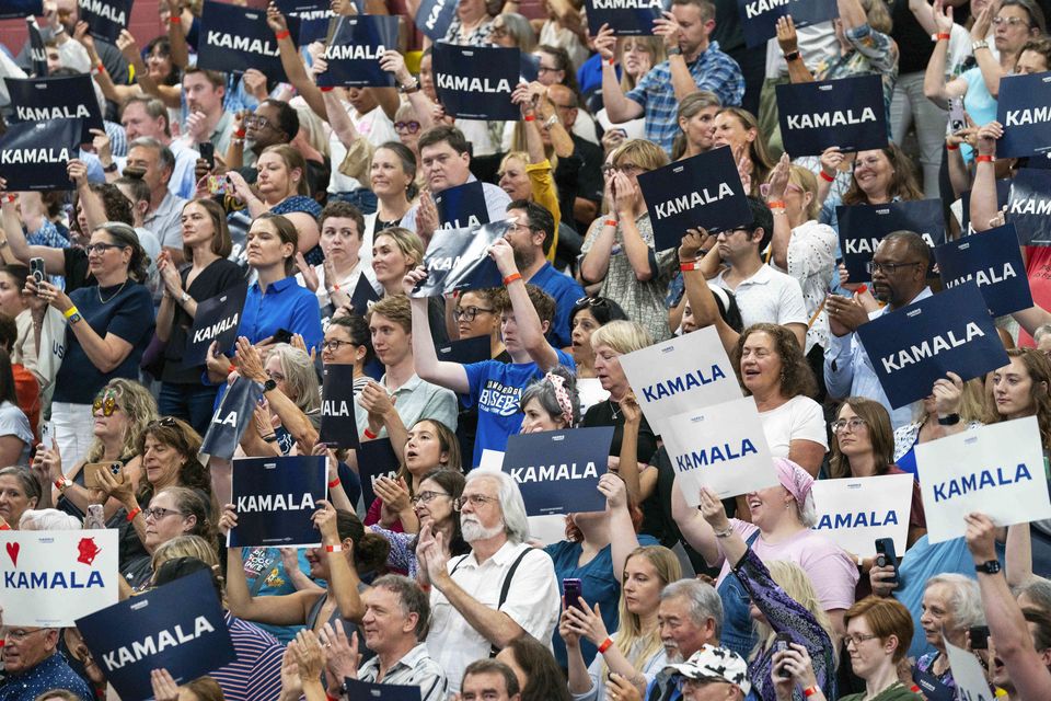 Kamala Harris has been met with jubilant crowds as she campaigns for the White House (Kayla Wolf/AP)