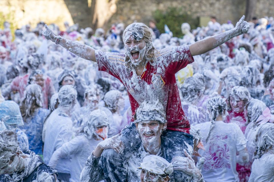 Scores of undergraduates look forward to the ‘welcome’ ceremony (Jane Barlow/PA)(