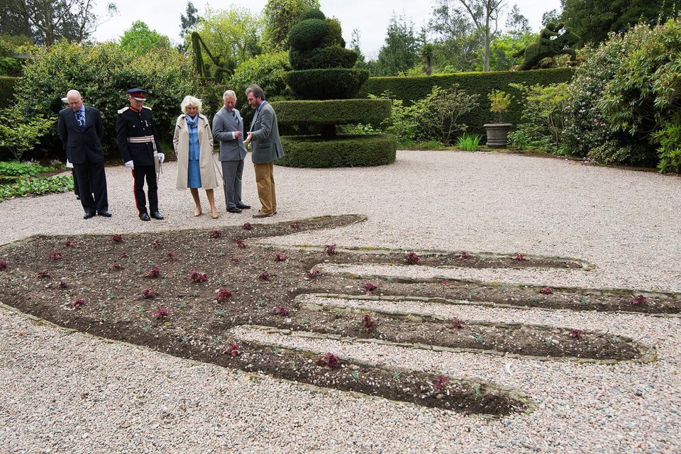 ANTRIM, NORTHERN IRELAND - MAY 22:  Prince Charles, Prince of Wales and Camilla, Duchess of Cornwall visit Mount Stewart House and Garden on May 22, 2015 in Newtownards, Northern Ireland. Prince Charles, Prince of Wales and Camilla, Duchess of Cornwall visited Mount Stewart House and Gardens and Northern Ireland's oldest peace and reconciliation centre Corrymeela on the final day of their visit of Ireland.  (Photo by Eddie Mulholland - Pool/Getty Images)