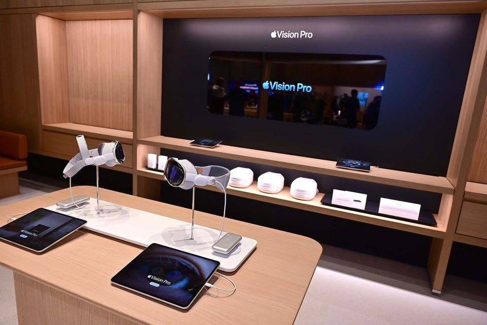 The new store has a dedicated space for the Apple Vision Pro, a mixed reality headset. Picture By: Arthur Allison/Pacemaker Press.