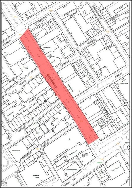 Anyone taking part in the Stand Up To Racism march must form up in the area shaded in red on the map (Metropolitan Police/PA)