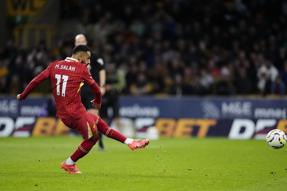 Mohamed Salah’s penalty secured a 2-1 win for Liverpool against Wolves in September (Nick Potts/PA)