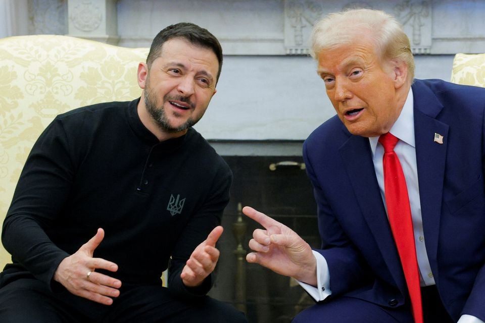 US president Donald Trump meets with Ukrainian President Volodymyr Zelensky at the White House. Photo: Reuters