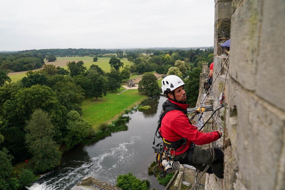 Weeds were carefully removed from the stonework (Jacob King/PA)