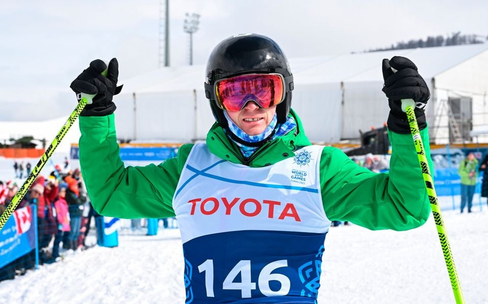 Donal Brennan of Team Ireland at the Turin 2025 Special Olympics World Winter Games in Sestriere, Italy. Photo: Ray McManus/Sportsfile