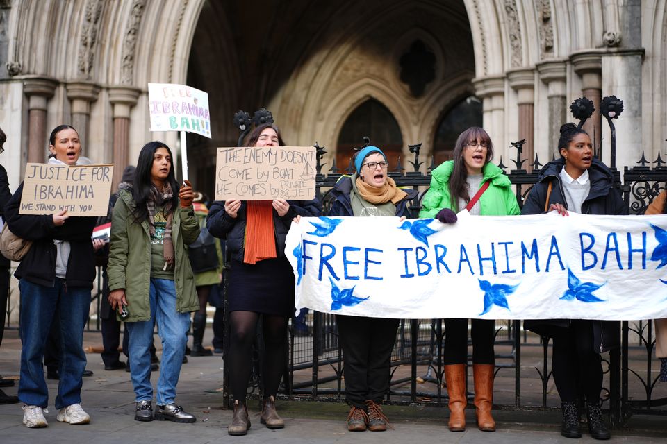 A protest was staged outside the Royal Courts of Justice in London (Ben Whitley/PA)