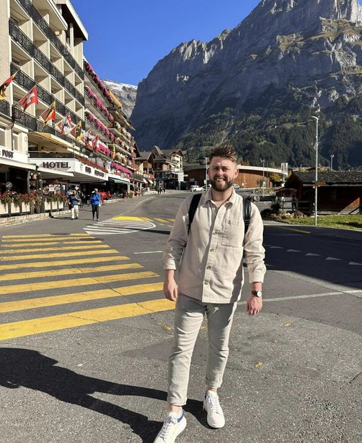 Rory on his travels, pictured at Interlaken, Switzerland