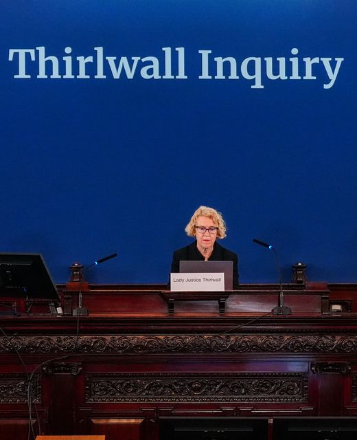 Lady Justice Thirlwall is chairing the public hearings into the Letby case, at Liverpool Town Hall (Peter Byrne/PA)